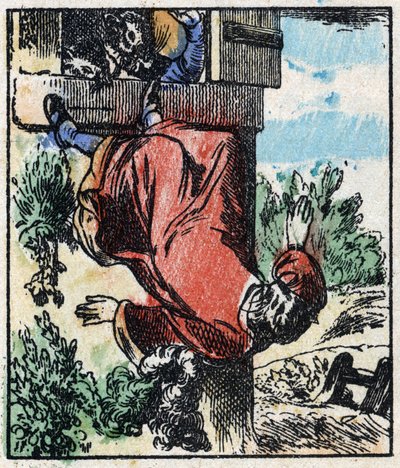 Ilustração do conto "Raminagrobis e os ratos" Gravura em madeira de Imaging Pellerin - Epinal, sd. Final do século XIX. de French School