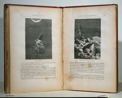 Ilustrações de Volta da Lua por Jules Verne (1828-1905) de French School
