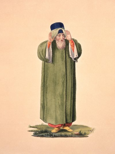 Imam Chamando à Oração, provavelmente por Cousinery, período Otomano, terceiro quartel do século XVIII (wc on paper) de French School