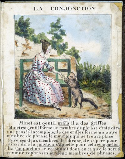 Em "La grammaire en images", álbum de folhetos, cerca de 1850. de French School