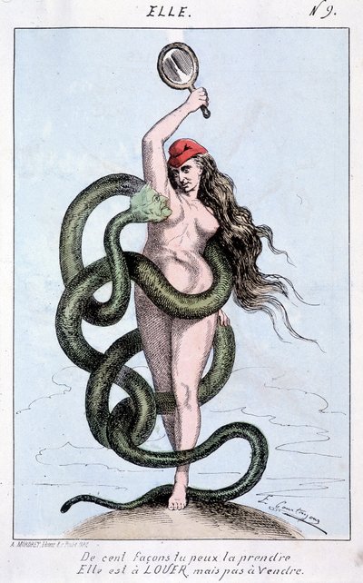 De uma centena de maneiras você pode levá-lo, é para alugar, mas não para vender (Thiers en serpent rodeia Marianne). de French School