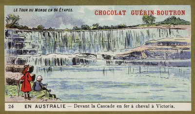 Em frente a Horseshoe Falls, Victoria, Austrália (chromolitho) de French School