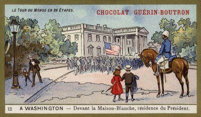 Em frente à Casa Branca, residência do Presidente, Washington DC (chromolitho) de French School