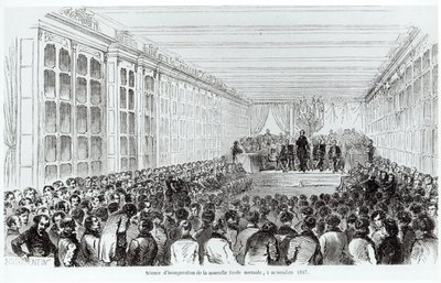 Inauguração da École Normale Supérieure em Paris, de The Paintings of Paris, de Texier, 1852 de French School