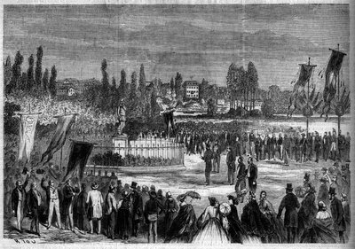Inauguração da estátua de Bernard Palissy (1510-1589), oleiro francês, em Joinville le Pont de French School