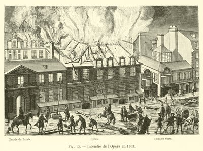 Fogo da Ópera em 1763 de French School