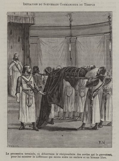 Iniciação de um Comandante do Templo (gravura) de French School