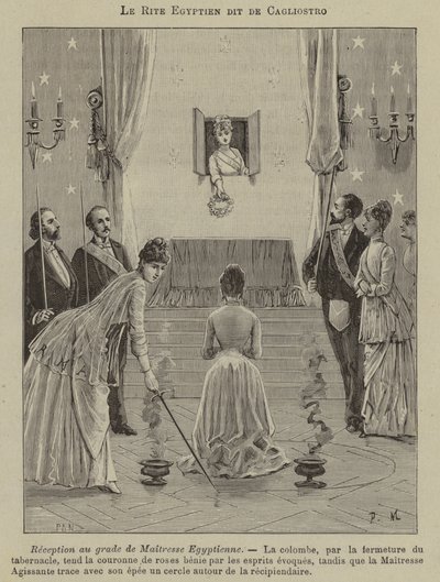 Iniciação de uma Senhora do Egipto no Rito Egípcio (gravura) de French School