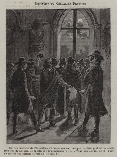 Iniciação de um cavaleiro prussiano (gravura) de French School