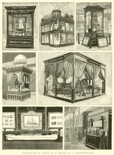 Instalações e mostruários da Seção Britânica (gravura) de French School