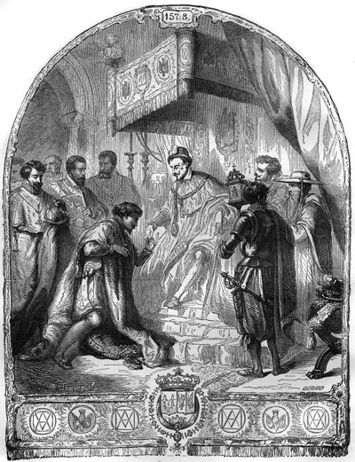 Instituição da Ordem do Espírito Santo (Espírito Santo) por Henrique III Rei da França, em 1578. de French School