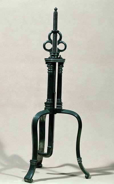 Instrumento para trepanação, semelhante ao ilustrado por Ambroise Pare (c.1510-90) do século XVI a XVII (metal) de French School