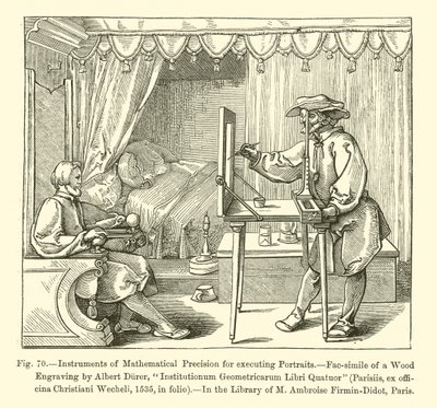 Instrumentos de Precisão Matemática para execução de Retratos (gravura) de French School