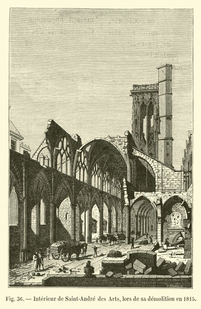 Interior de Saint-Andre des Arts, quando demolido em 1815 de French School