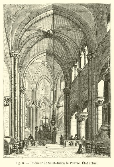 Interior de Saint-Julien le Pauvre, estado atual de French School