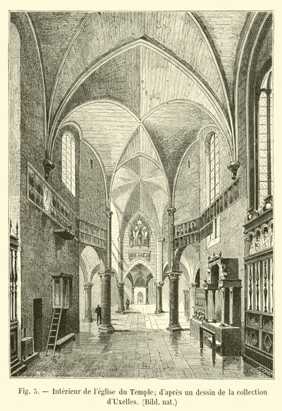 Interior da Igreja do Templo; dapres um desenho da coleção de uxelles, Bibl nat de French School