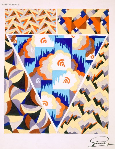 Padrão de design de interiores, década de 1930. de French School