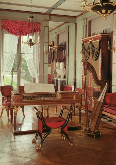 Interior da sala de música Josephines Imperatriz de French School