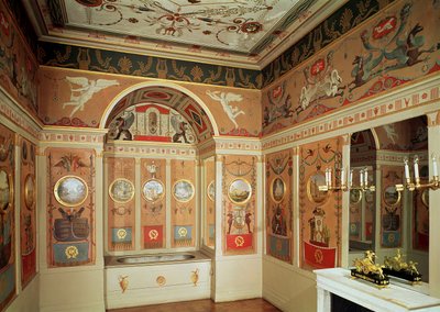 Interior do banheiro de Napoleão, construído em 1807 de French School
