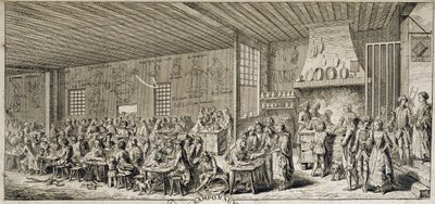 Interior de um cabaré "Ramponaux", sd. Século XVIII de French School