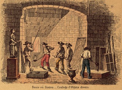 Ferro de engomar (gravação a cores) de French School