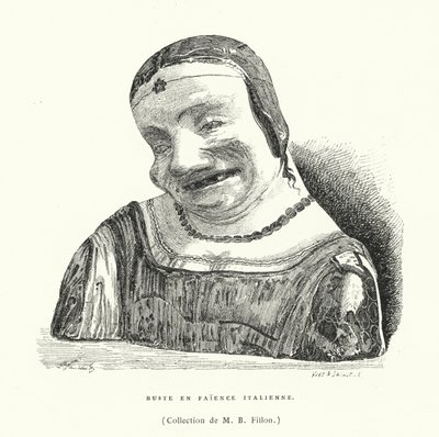 Busto de faiança italiana de French School