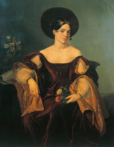 Itália, Milão, Retrato da mezzo-soprano francesa Maria Malibran (Maria Felicia Garcia de French School