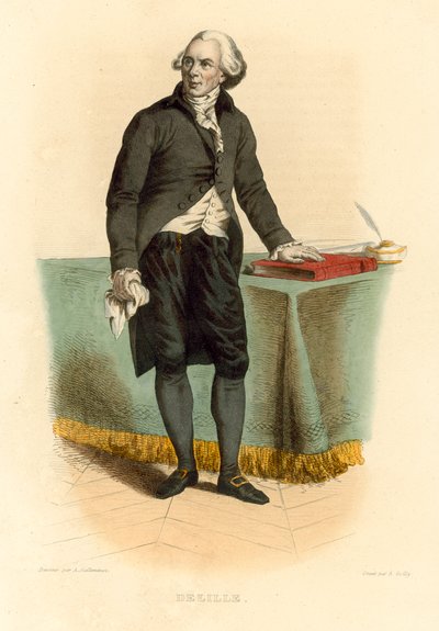 Jacques Delille (gravura a cores) de French School