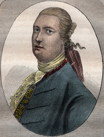 James Bruce, viajante e escritor de viagens escocês (1730-1794) - James Bruce diplomata, explorador e geógrafo escocês (1730-1794) - ilustração tirada de "Os Grandes Marinheiros do século XVIII". de French School