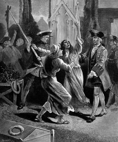 Jansenismo: os convulsionários (fanáticos jansenistas) caçam no cemitério de São Medardo sob Louis XV. de French School