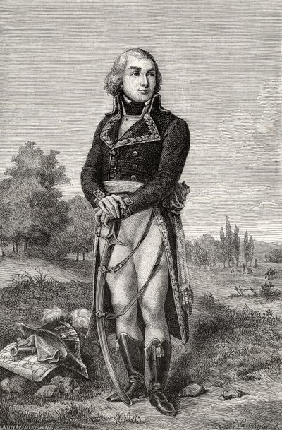 Jean-Baptiste Jourdan, de "História da Revolução Francesa" por Louis Blanc (1811-82) de French School