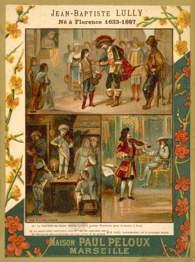 Jean-Baptiste Lully, músico e compositor francês (chromolitho) de French School