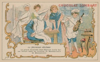 Jean-Baptiste Lully, o famoso músico fazendo sua estréia musical na cozinha da Duquesa de Montpensier de French School