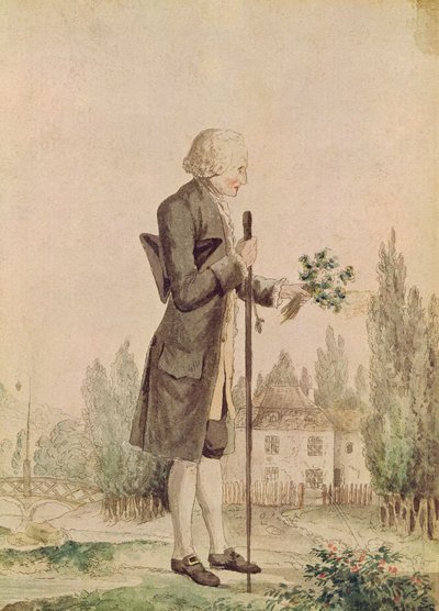 Jean-Jacques Rousseau (1712-78) Recolhendo Ervas em Ermenonville de French School