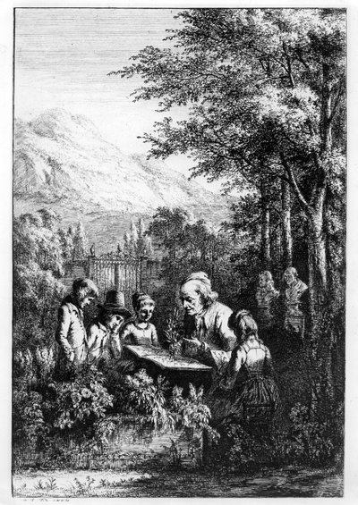Jean-Jacques Rousseau ensinando um grupo de crianças de French School