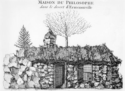 Ermita de Jean-Jacques Rousseau em Ermenonville (ver também 168374) de French School
