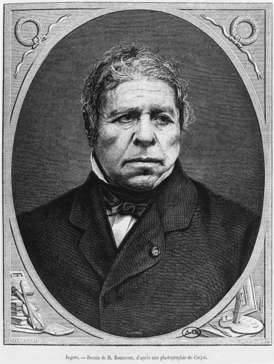 Jean Auguste Dominique Ingres (1780-1867) de uma fotografia de Etienne Carjat (1828-1906) 1867 de French School