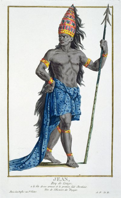 Jean, rei do Congo, gravado por Pierre Duflos (1742-1816), 1780 (gravura em cobre) de French School