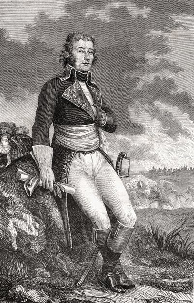 Jean Victor Marie Moreau (1763-1813) de uma gravura de Parmentier, de "História da Revolução Francesa" por Louis Blanc (1811-82) 1847-62 de French School
