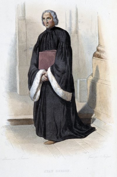 Jean de Gerson, predador e teólogo francês (1363-1429) - em "Le Plutarque francais", de Mennechet, Paris de French School
