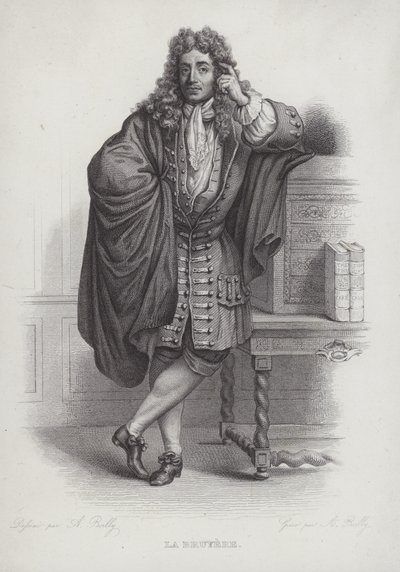 Jean de La Bruyere, filósofo, moralista e autor francês (gravura) de French School