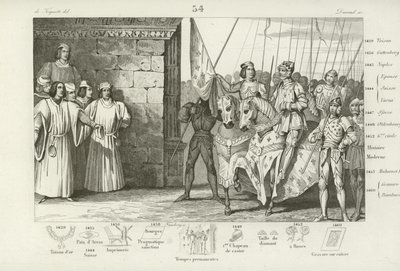 Joana d&39;Arc chega a Reims para assistir à coroação de Carlos VII da França, 1429 de French School