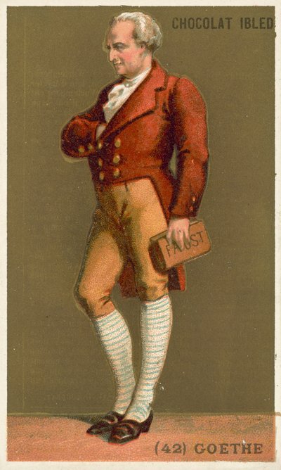 Johann Wolfgang von Goethe, poeta, romancista e dramaturgo alemão (chromolitho) de French School