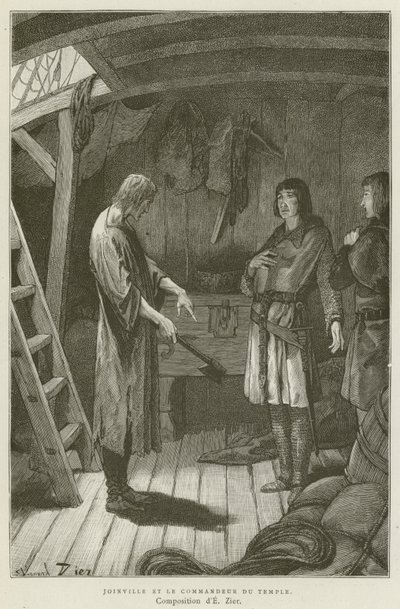 Joinville Et Le Commandeur Du Temple (gravura) de French School