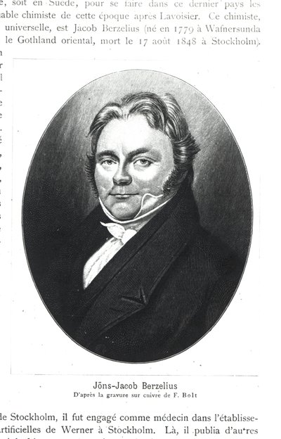Jons Jakob Berzelius (1779-1848) depois de uma gravura de F. Bolt de French School