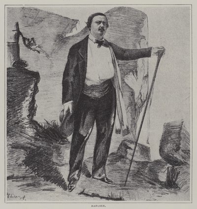 Joseph Darcier, cantor, ator e compositor francês (litho) de French School