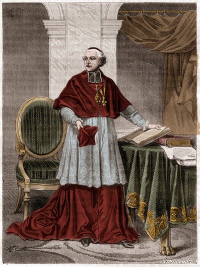 Joseph Fesch (1763-1839), cardeal francês - gravura 1879 - Retrato do Cardeal Joseph Fesch, tio de Napoleão Bonaparte (1763-1839) - em "Histoire de l