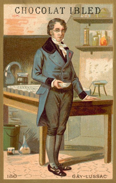 Joseph Louis Gay-Lussac, químico e físico francês (chromolitho) de French School