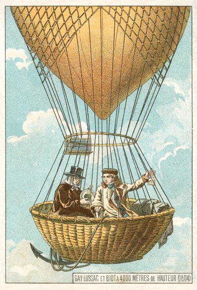 Joseph Louis Gay-Lussac e Jean-Baptiste Biot em um balão a uma altitude de 4000 metros de French School