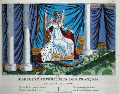 Josefina (1763-1814) Imperatriz dos Franceses e Rainha da Itália (cor litho) de French School